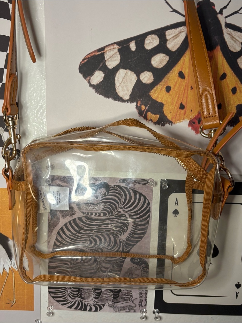Universal Thread Clear Box Crossbody Bag Cognac Brown